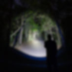 Acebeam TAC 2AA with SFT-25R HI LED outdoor beam shot.