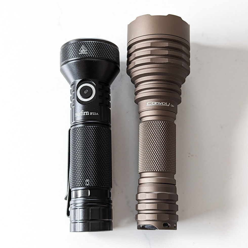 Size comparison - Sofirn IF22A and Convoy C8+