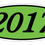 Thumbnail: Oval Year Stickers Black/Fl. Green