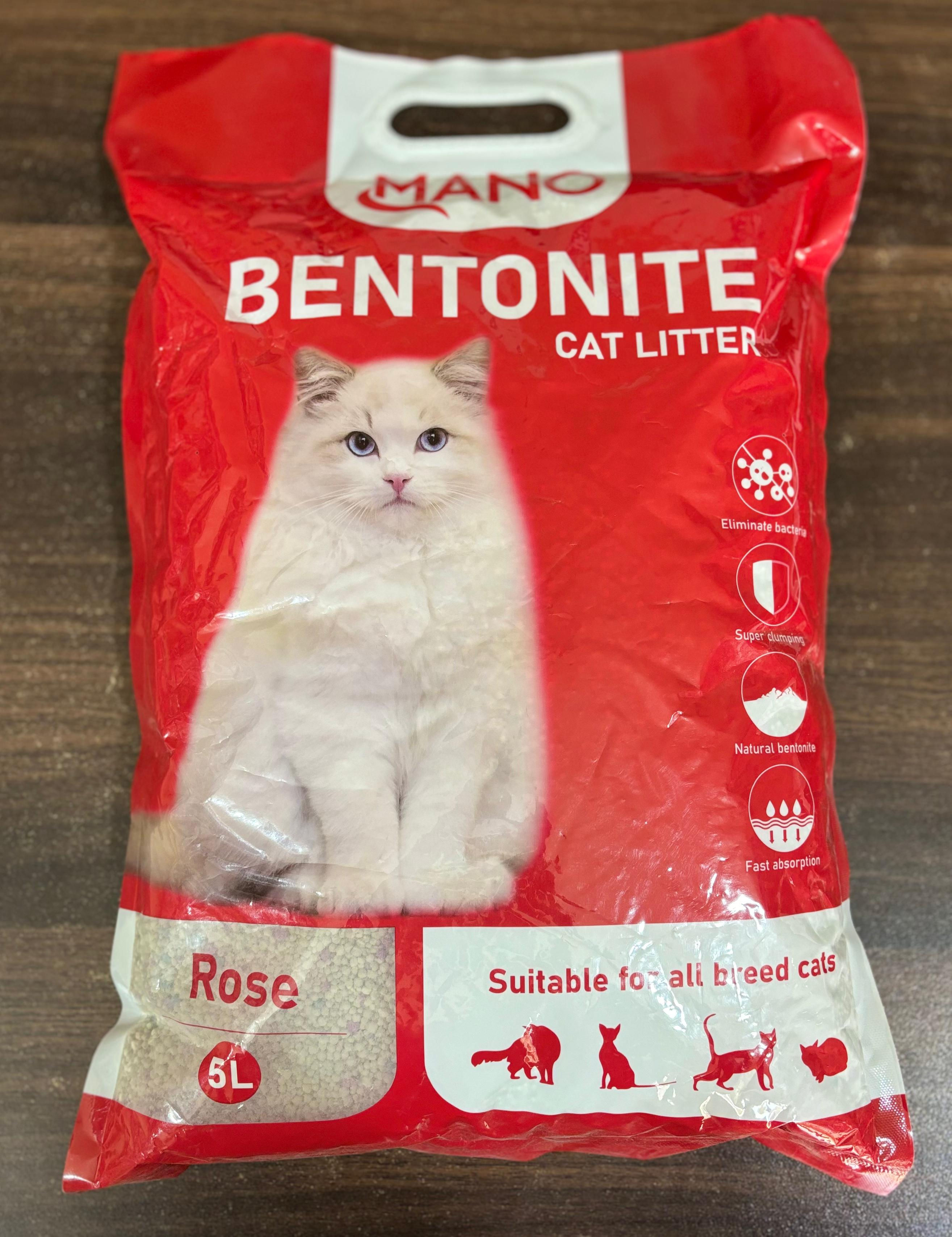 Mano Bentonite Cat Litter Rose, For All Cats Breeds