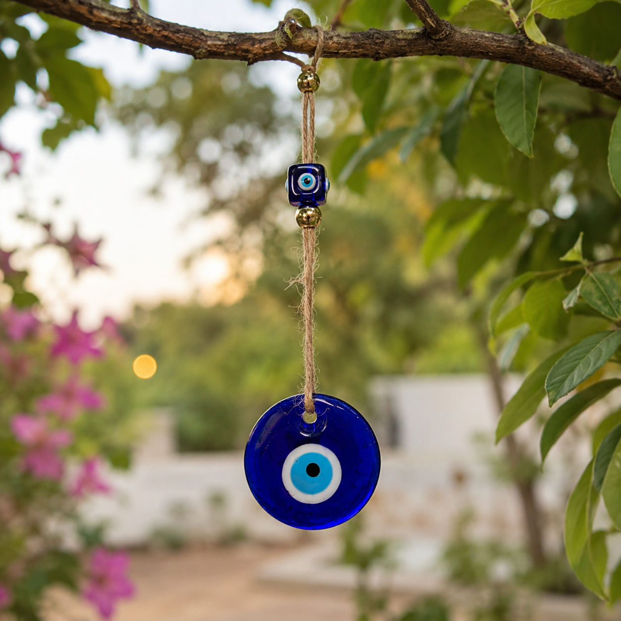Greek Mati Glass Hanging Charm