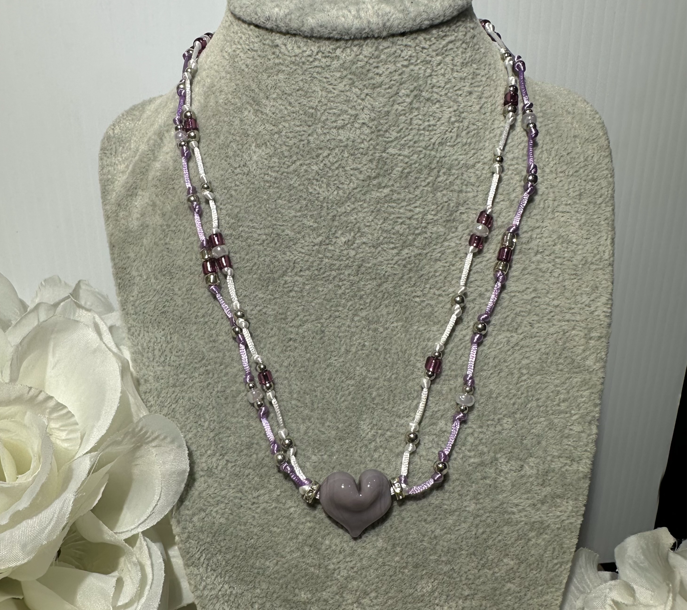 Lavender Heart Necklace
