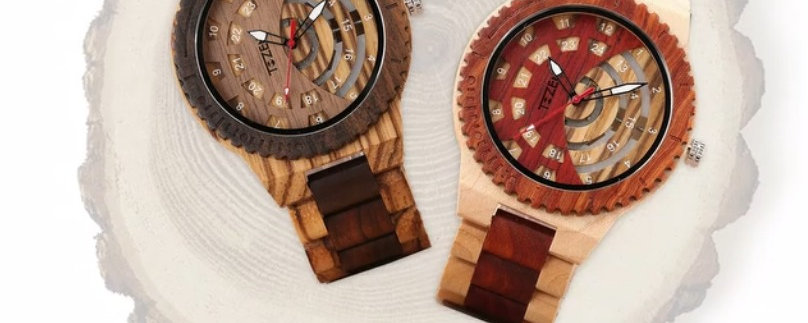 Relógio de Madeira Tozen Angatu Analógico Artesanal