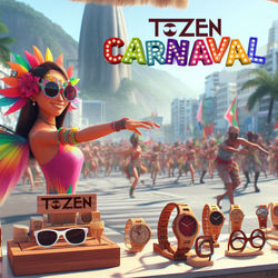 TOZEN OCULOS DE SOL MADEIRADO CARNAVAL 2025 PROMOÇÃO