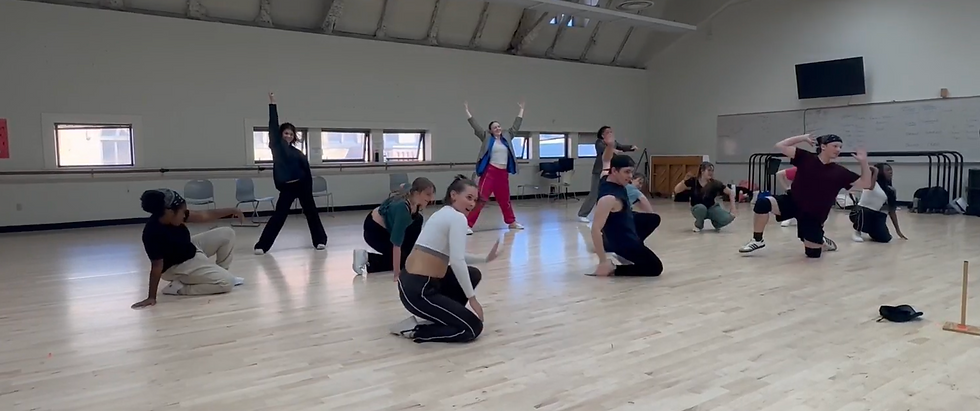 Company One in rehearsal - the section where the Hip Hop Toolbox is about to come to life.