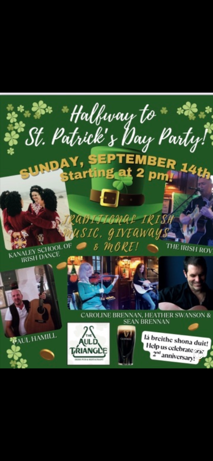 Half Way To Saint Patrick’s Day and 2nd year anniversary party 