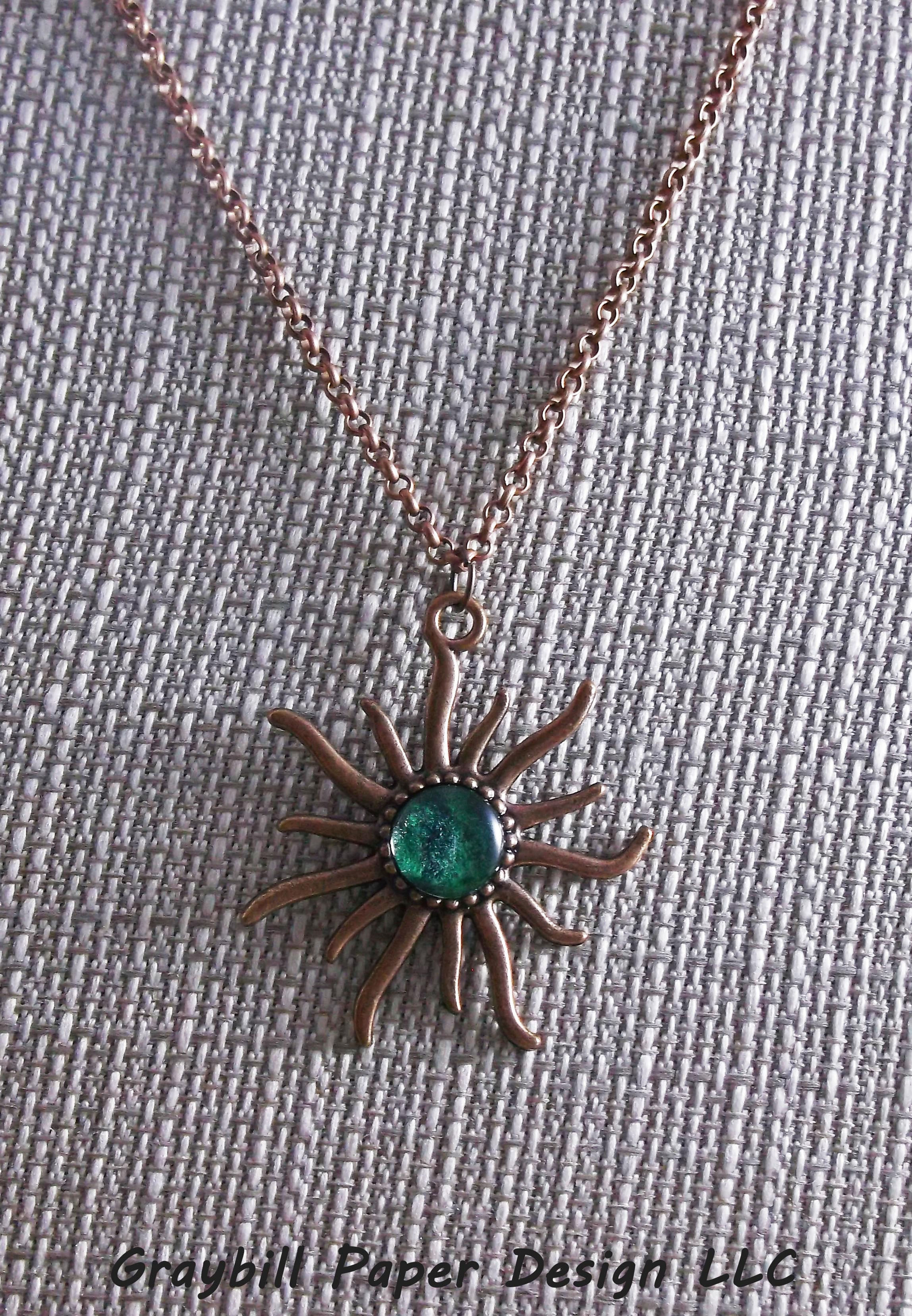 Small Copper Sun Pendant