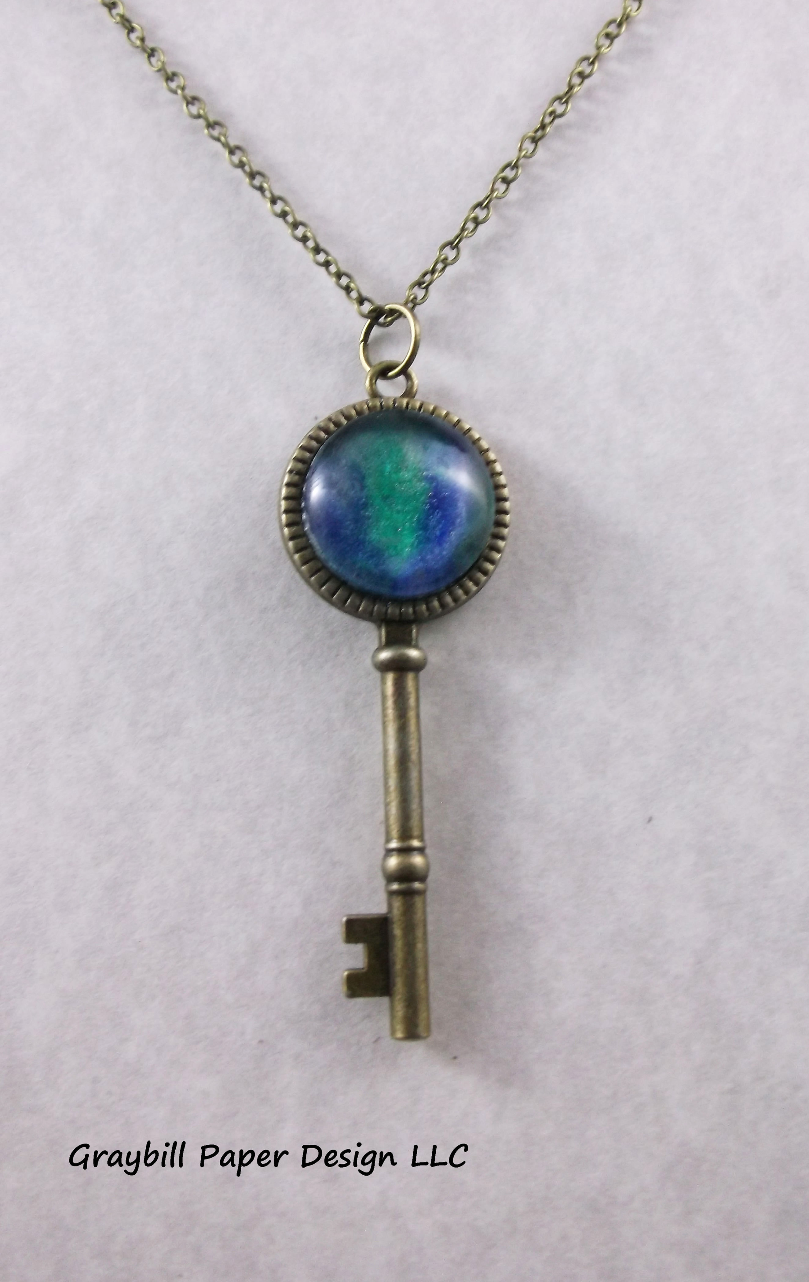 Antique Brass Key Pendant
