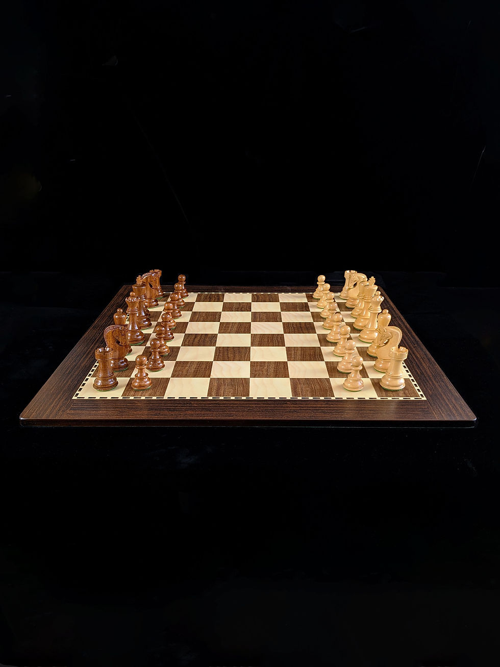 Thumbnail: Printed wooden chessboard with carrying case, 60 by 60 cm
