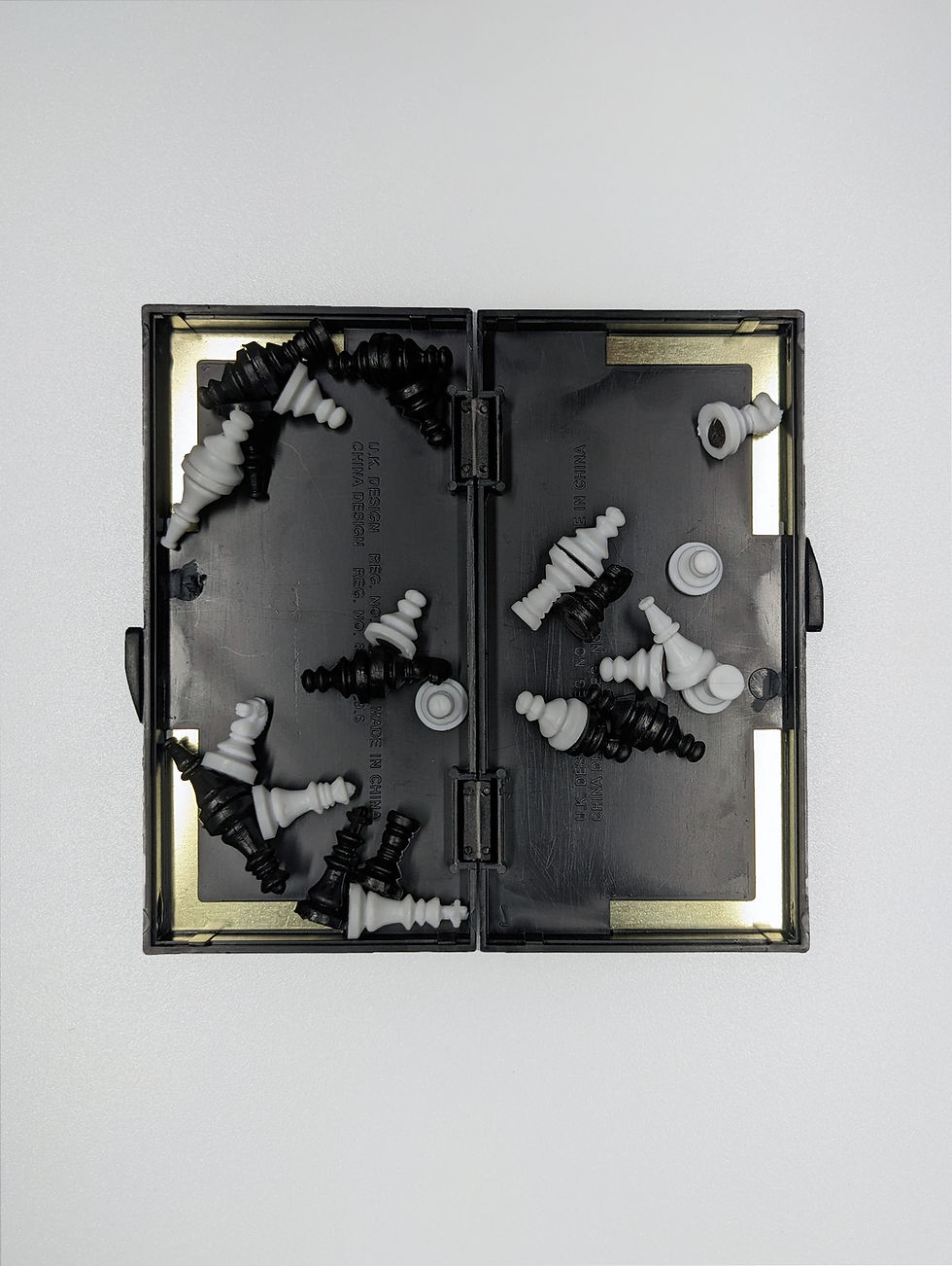 Thumbnail: Miniature Magnetic Travel Chess set, 5 inch by 5 inch