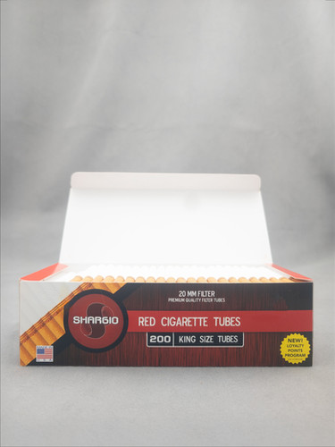 shargio red cigarette tubes Shargio Red king-size filter tubes, box of 200