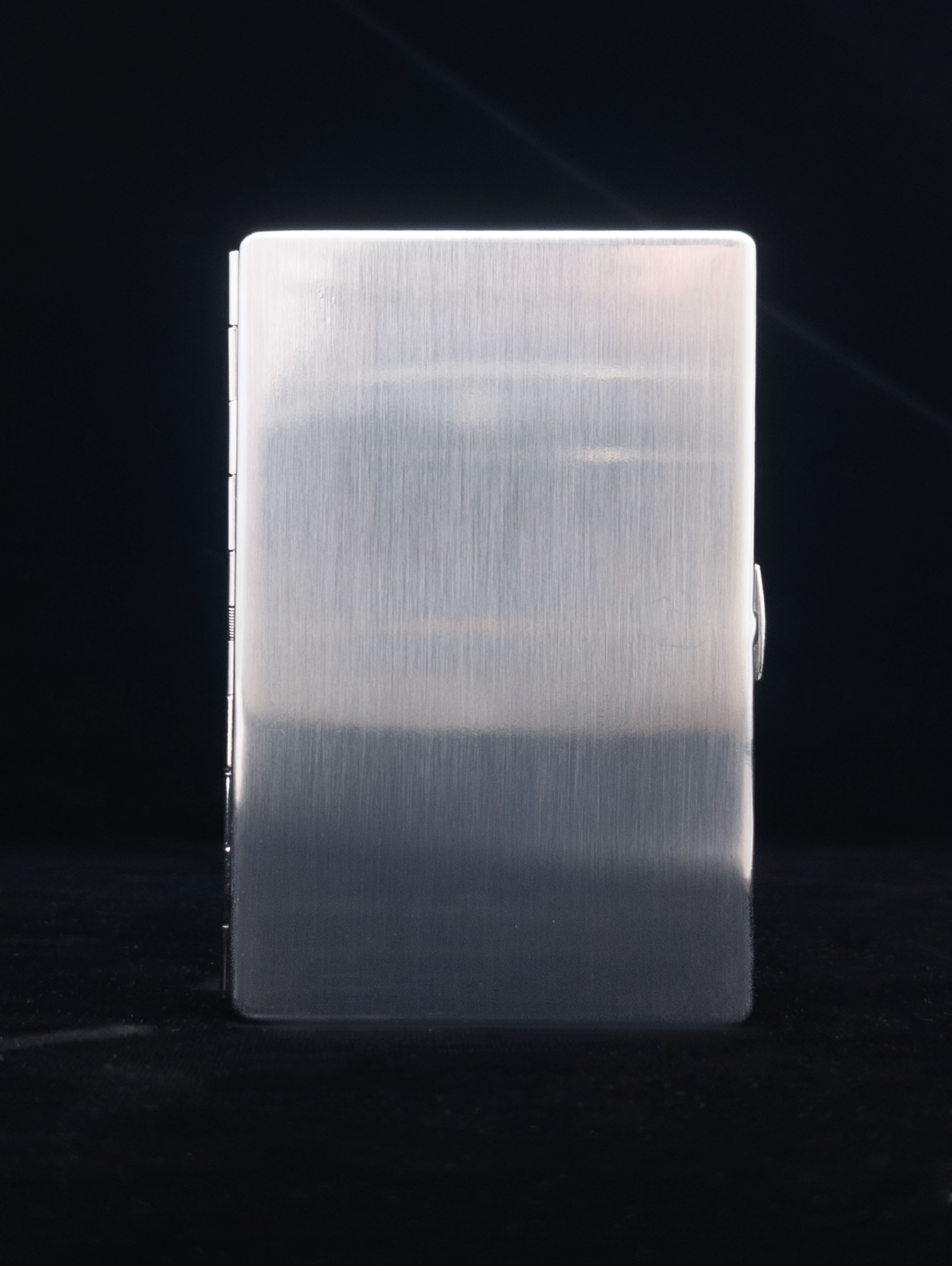 Brushed stainless steel pocket cigarette case