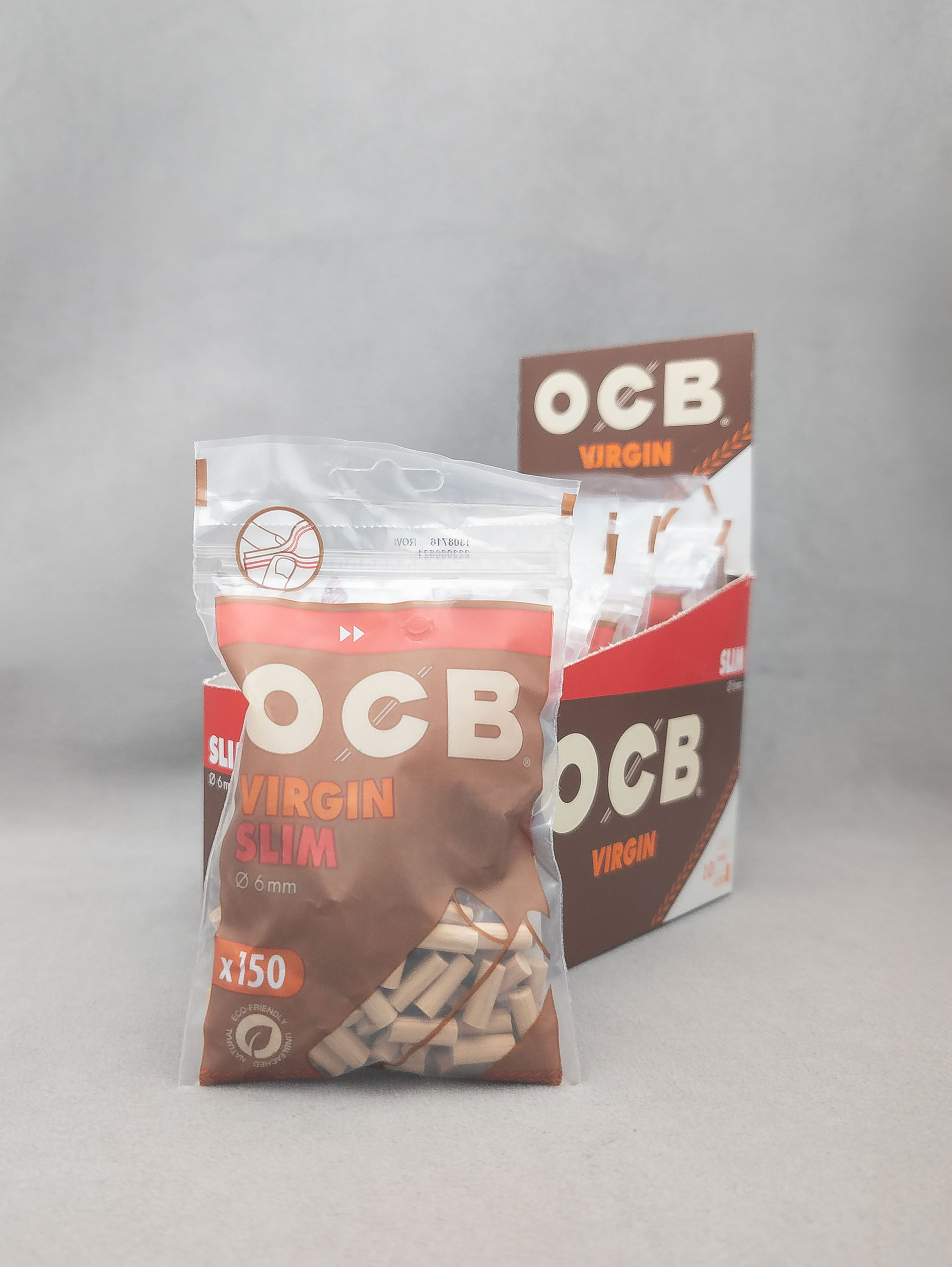 OCB Virgin Slim 6 mm rolling filters, bag of 150