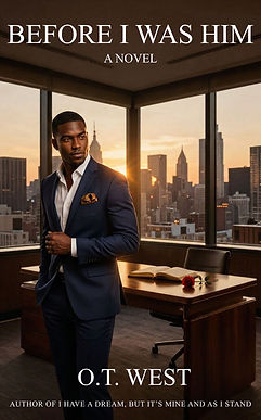 A sexy young black man in a office in NYC, similiar to E. Lynn HArris book cover, A love o