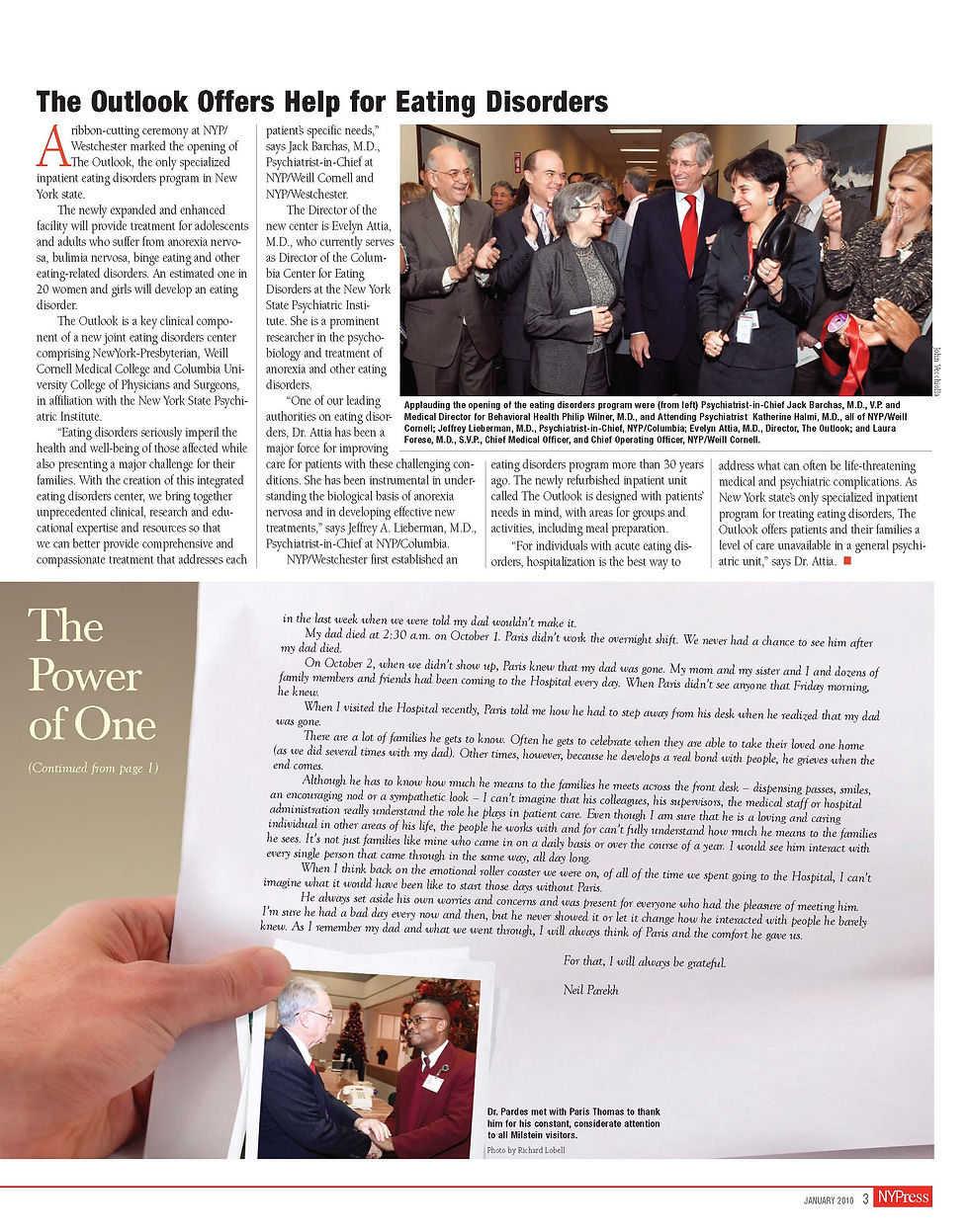 The letter continued inside with a picture of Dr. Pardes and Paris.