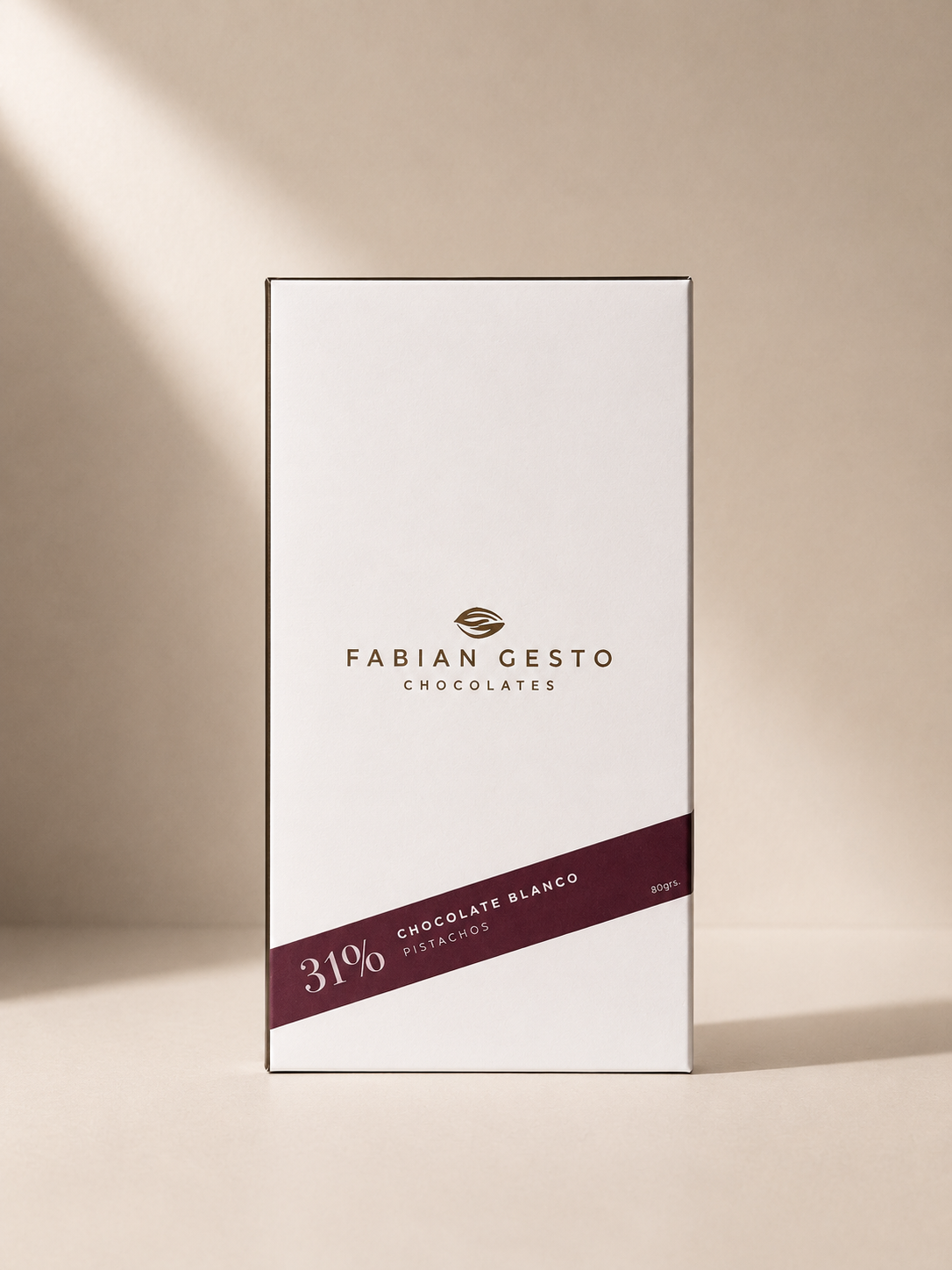 Tableta de Chocolate Blanco 31% & Pistachos