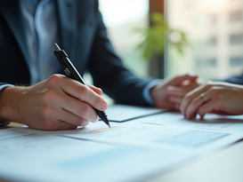 Accountant with a client help reduce taxes