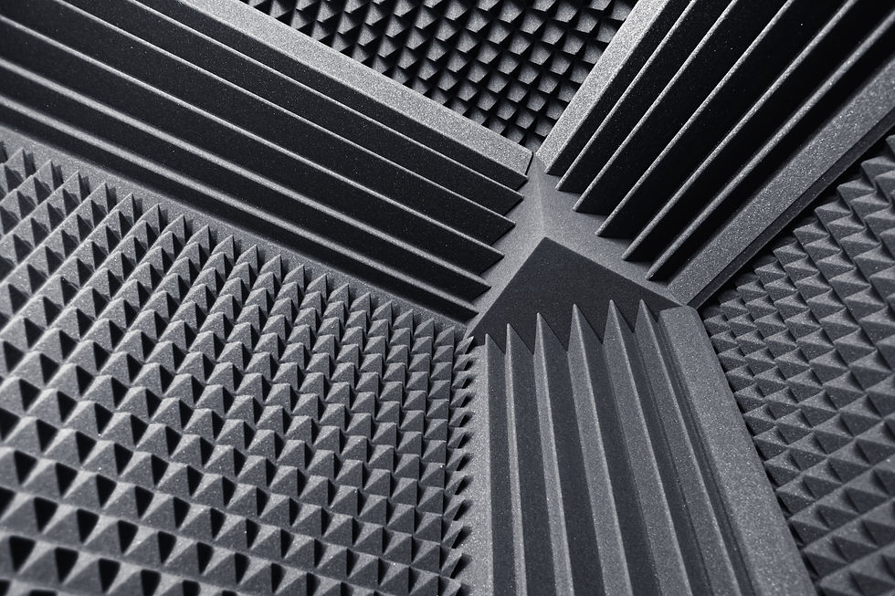 acoustic foam absorber and bass traps for sound dampering background