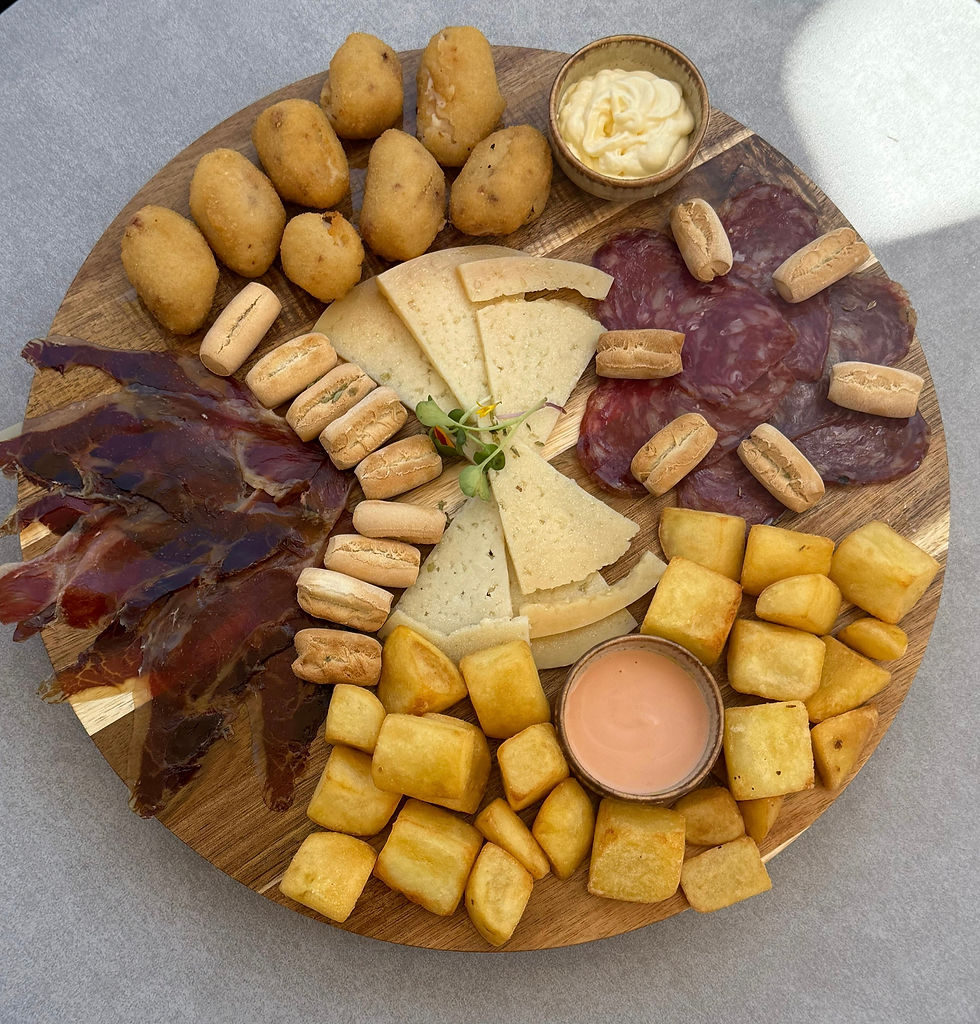 Authentic Spanish tapas plate at Cafe Soleil.