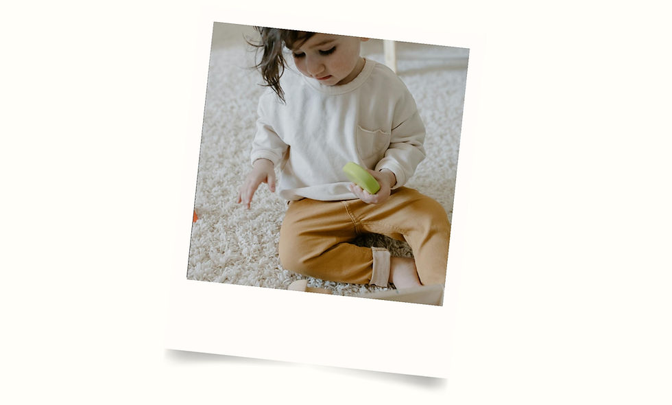 Toddler sorting their toys.