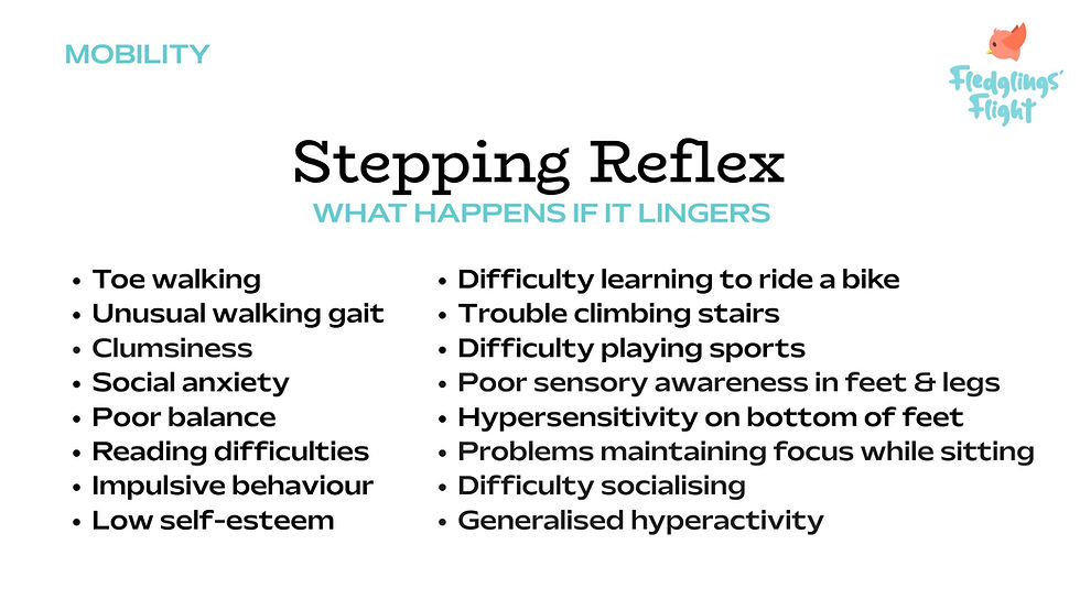 What happens if the Stepping Reflex lingers?