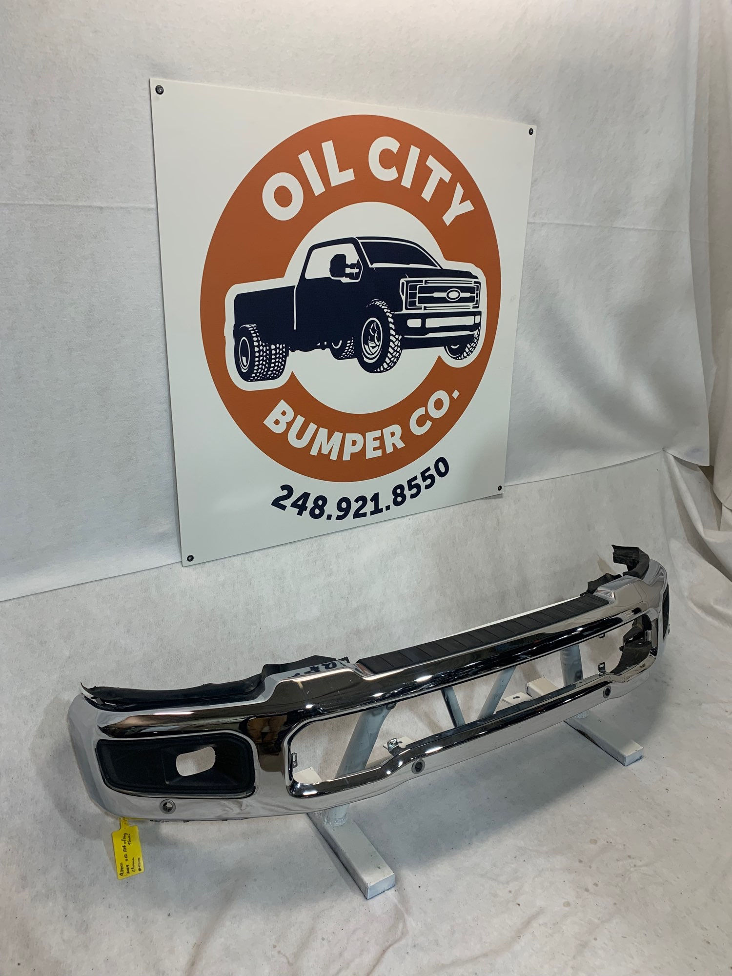 Ford super duty front bumper f250 f350 2023 2024 chrome fog sensor