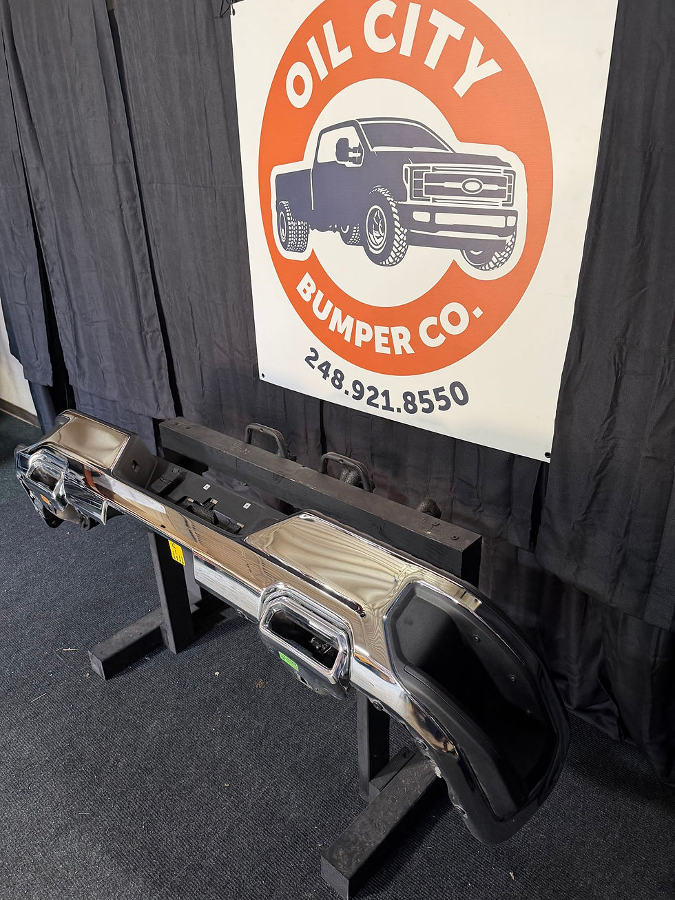 Thumbnail: Rear bumper Chevy Silverado GMC Sierra 1500 half ton Chrome dual exhaust no P/A