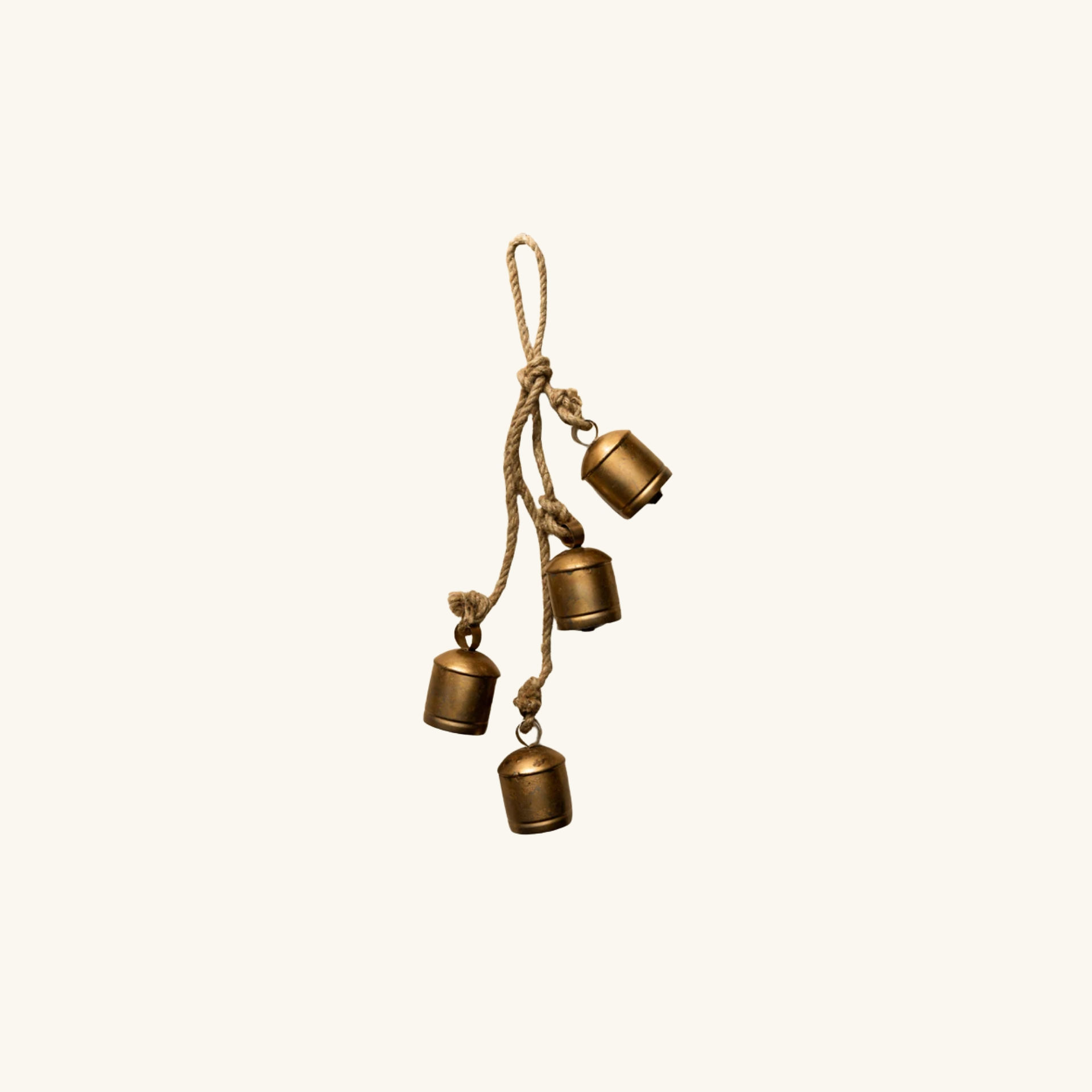 small brass style hanging bells for holiday decoration