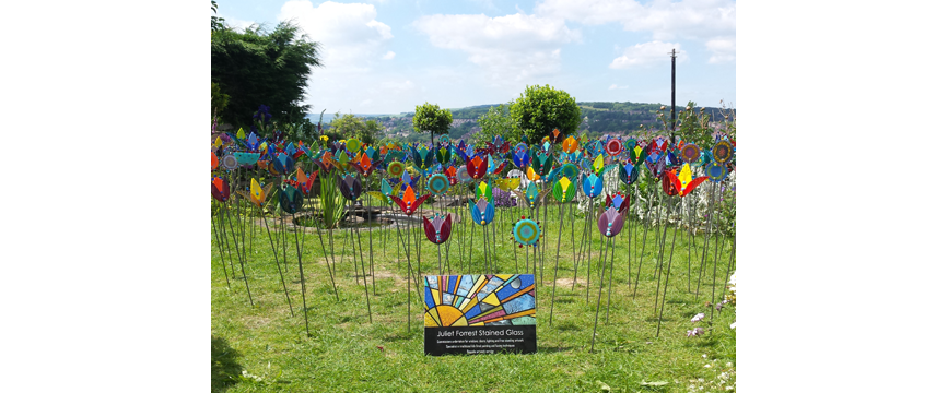 'Glass Flower Garden Stakes'