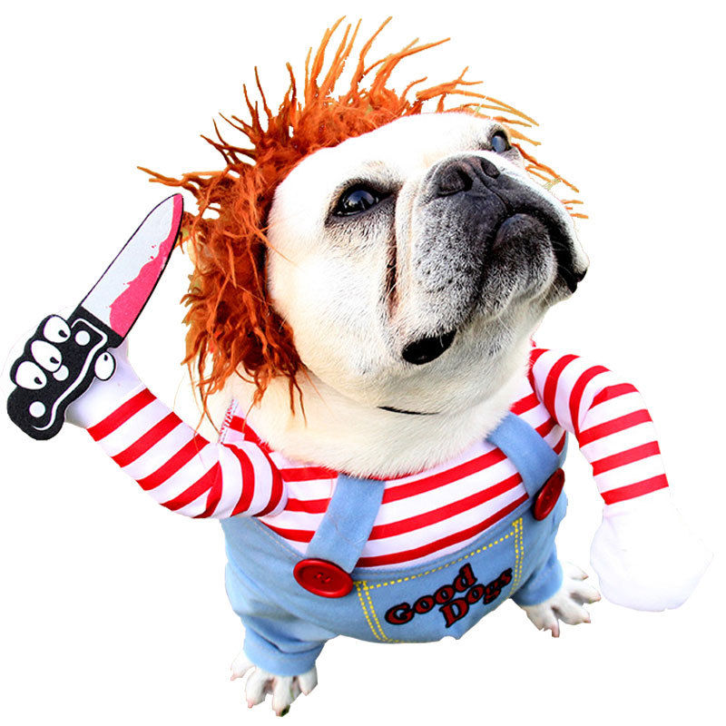 Thumbnail: Halloween Pet Costume for Small Dogs with Knife Prop