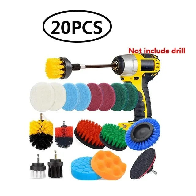 Thumbnail: Kit de escova de broca elétrica, limpador multiuso, ferramentas de limpeza