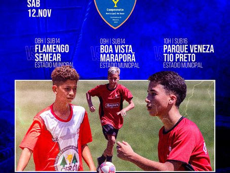 SÁBADO (12/NOV) TERÁ 3 JOGOS DECISIVOS NO CAMPEONATO MUNICIPAL DE FUTEBOL DE BASE
