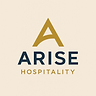 Arise Hospitality logo, featuring a stylised gold letter "A" above the word "arise" in bold black letters with "hospitality"