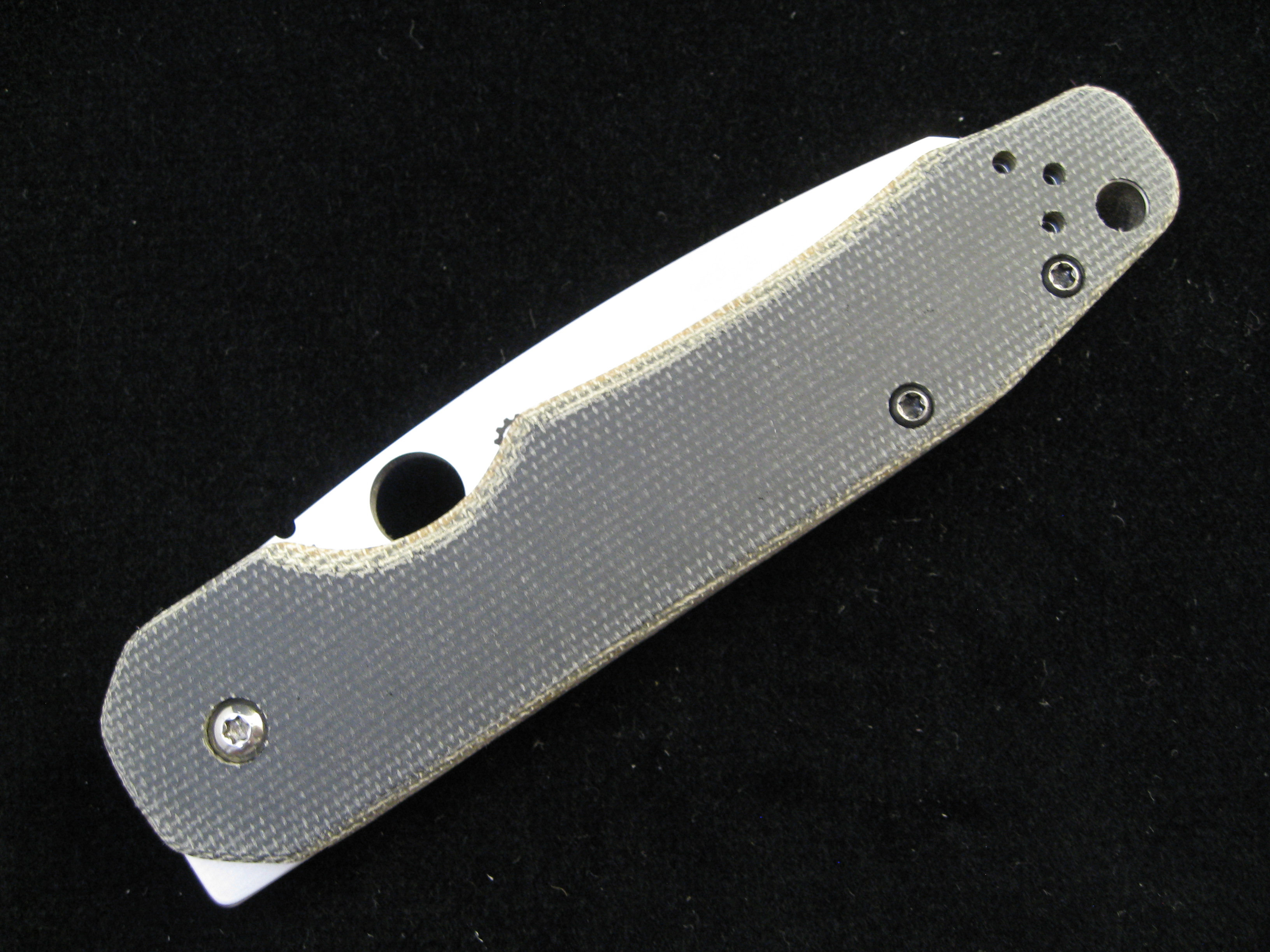 Spyderco Smock "Camo" Canvas Micarta Custom Scales Sharp Dressed Knives