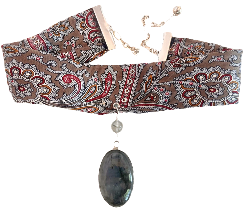 Labradorite Silk Chiffon Neck Band