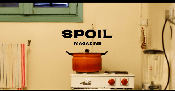 Gif of Spoil's prototype website showing off its features