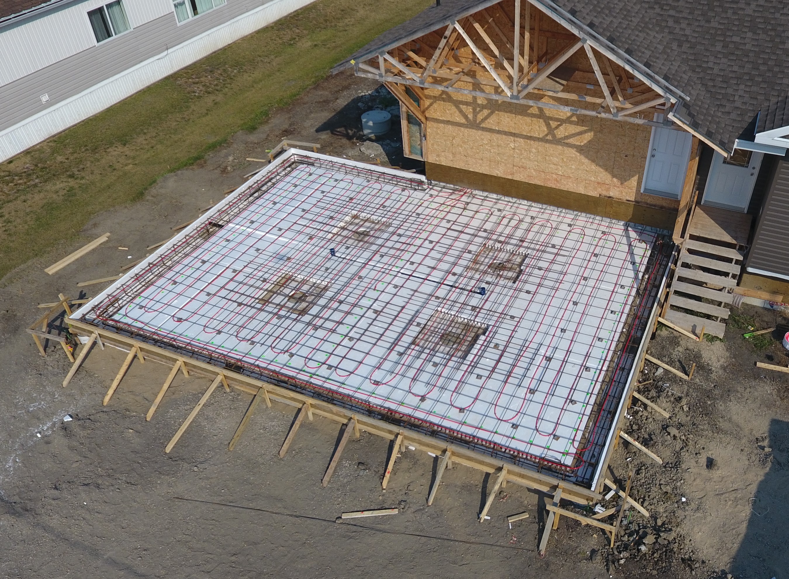Prepped structural garage floor