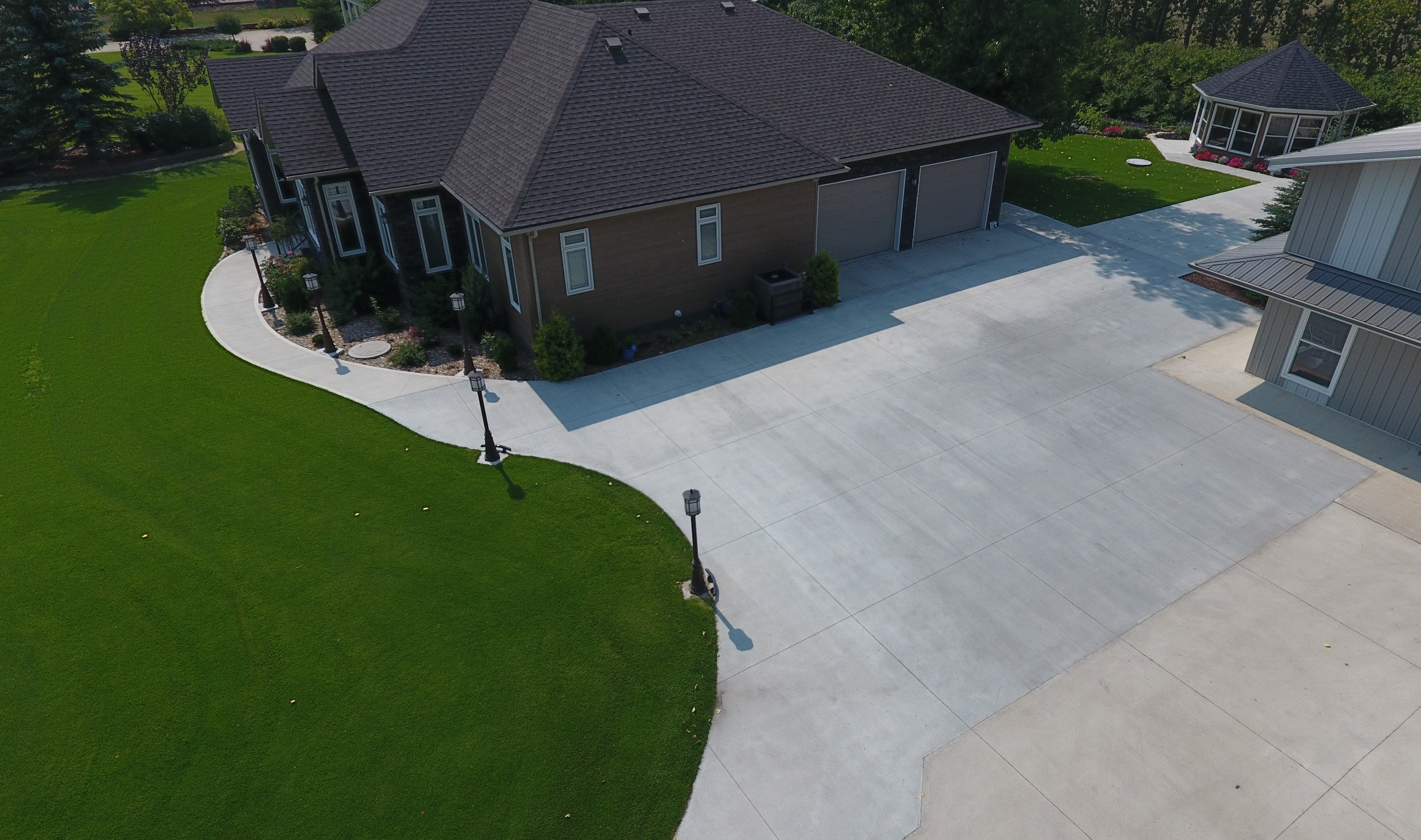 Driveway and sidewalks