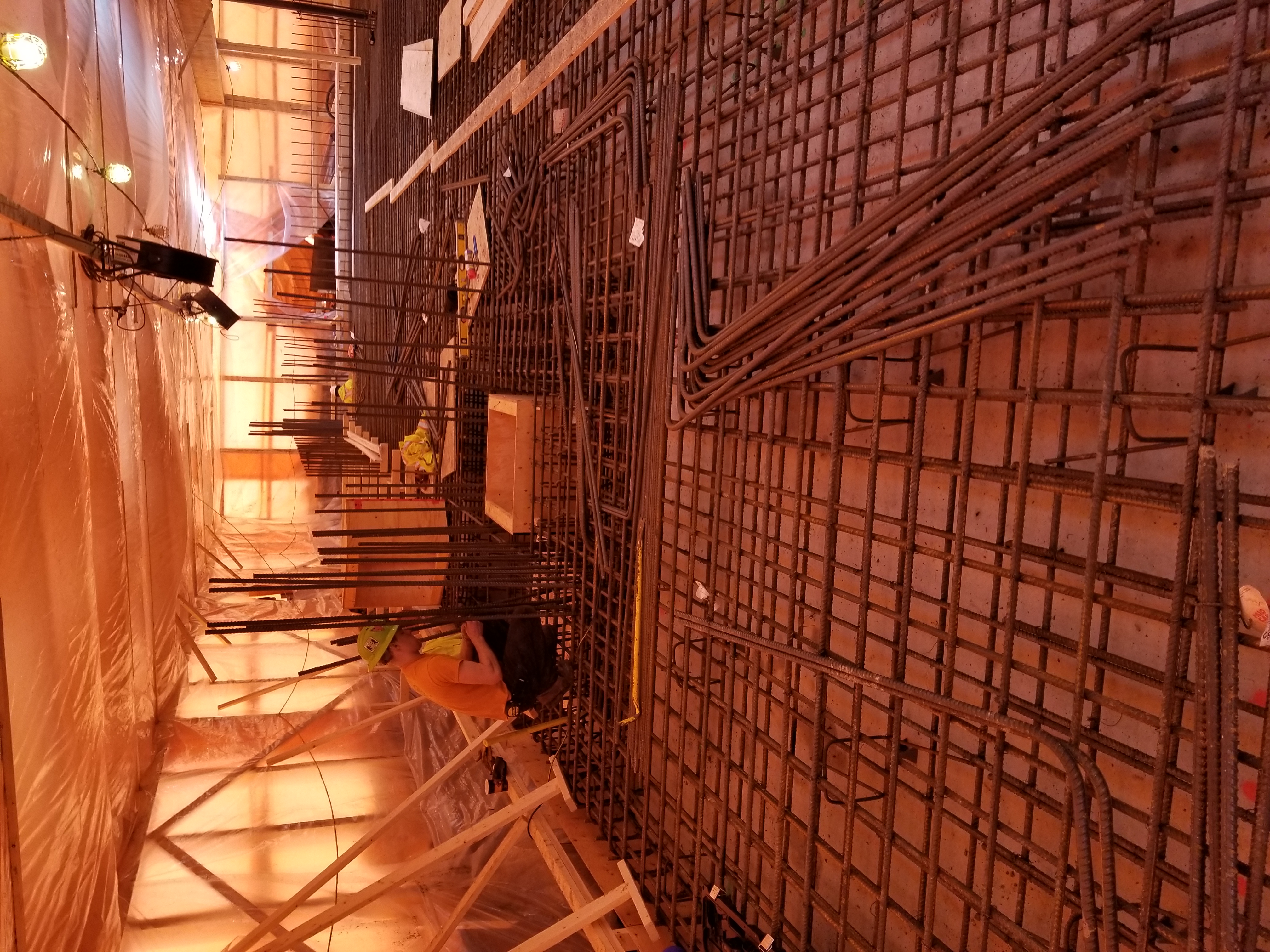 Water reservoir raft slab rebar install.