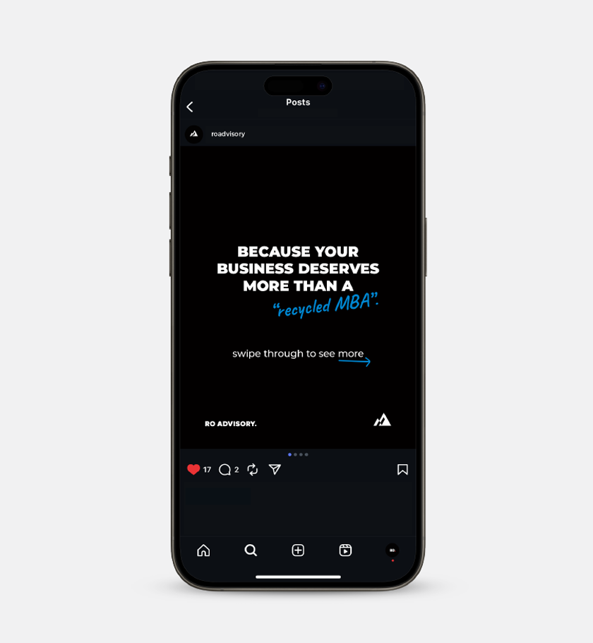 iPhone displaying another branded Instagram post