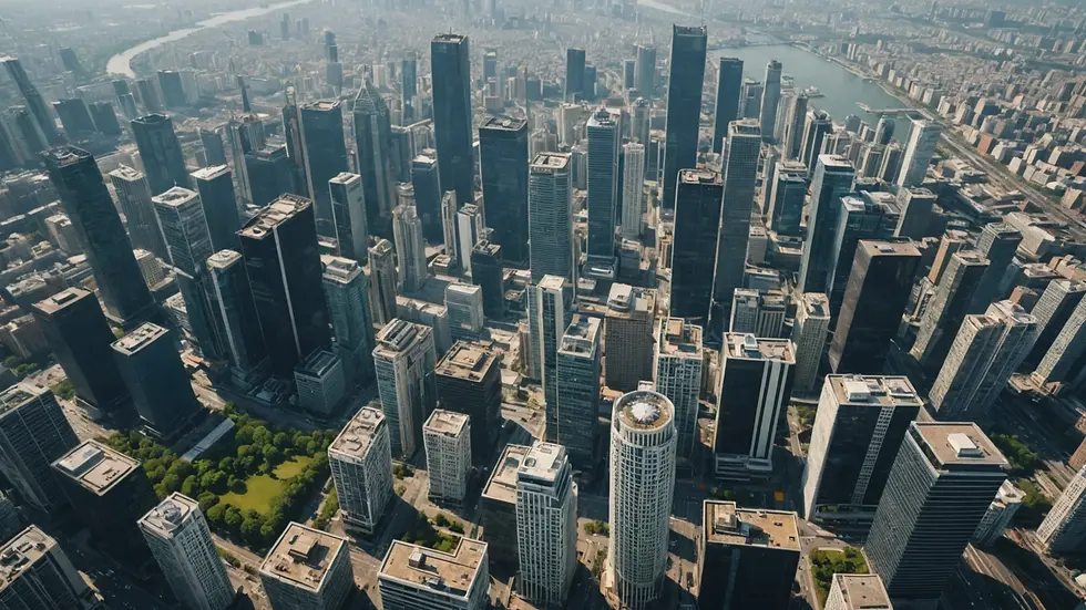 High angle view of a cityscape to symbolize an operational overview