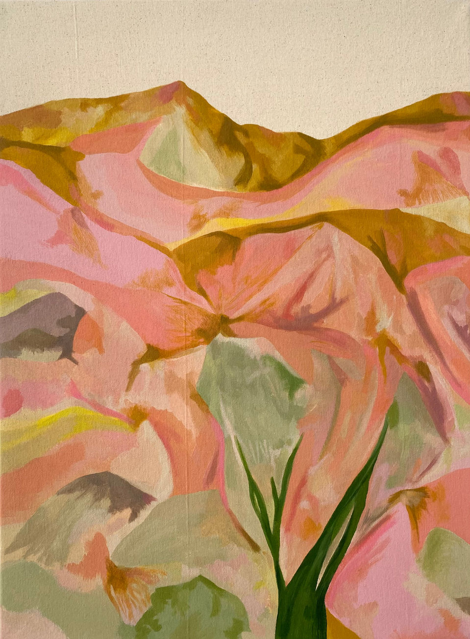 Cuadro abstracto de paisaje evocador en tonos tierra