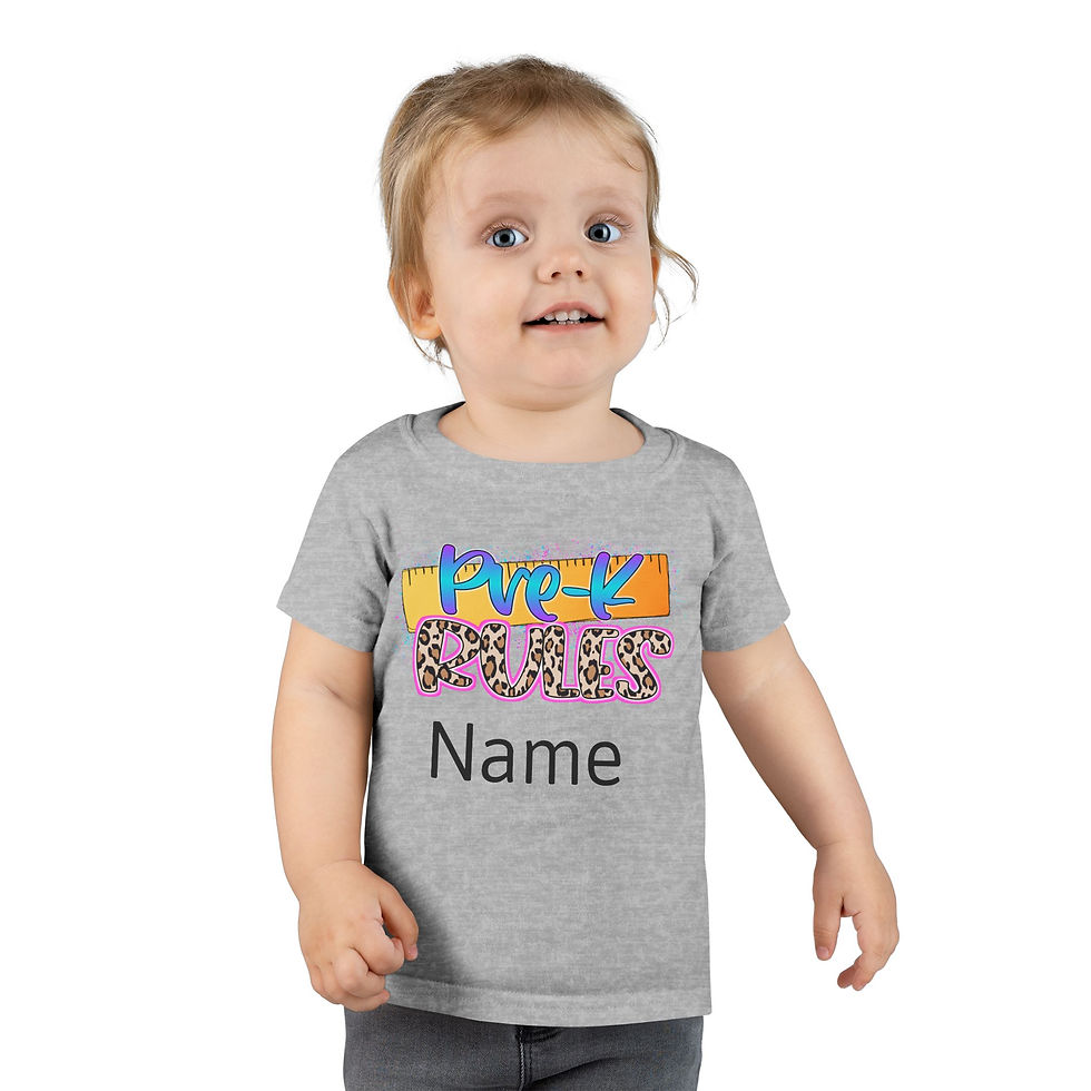 Photo of the pre K rules on a child