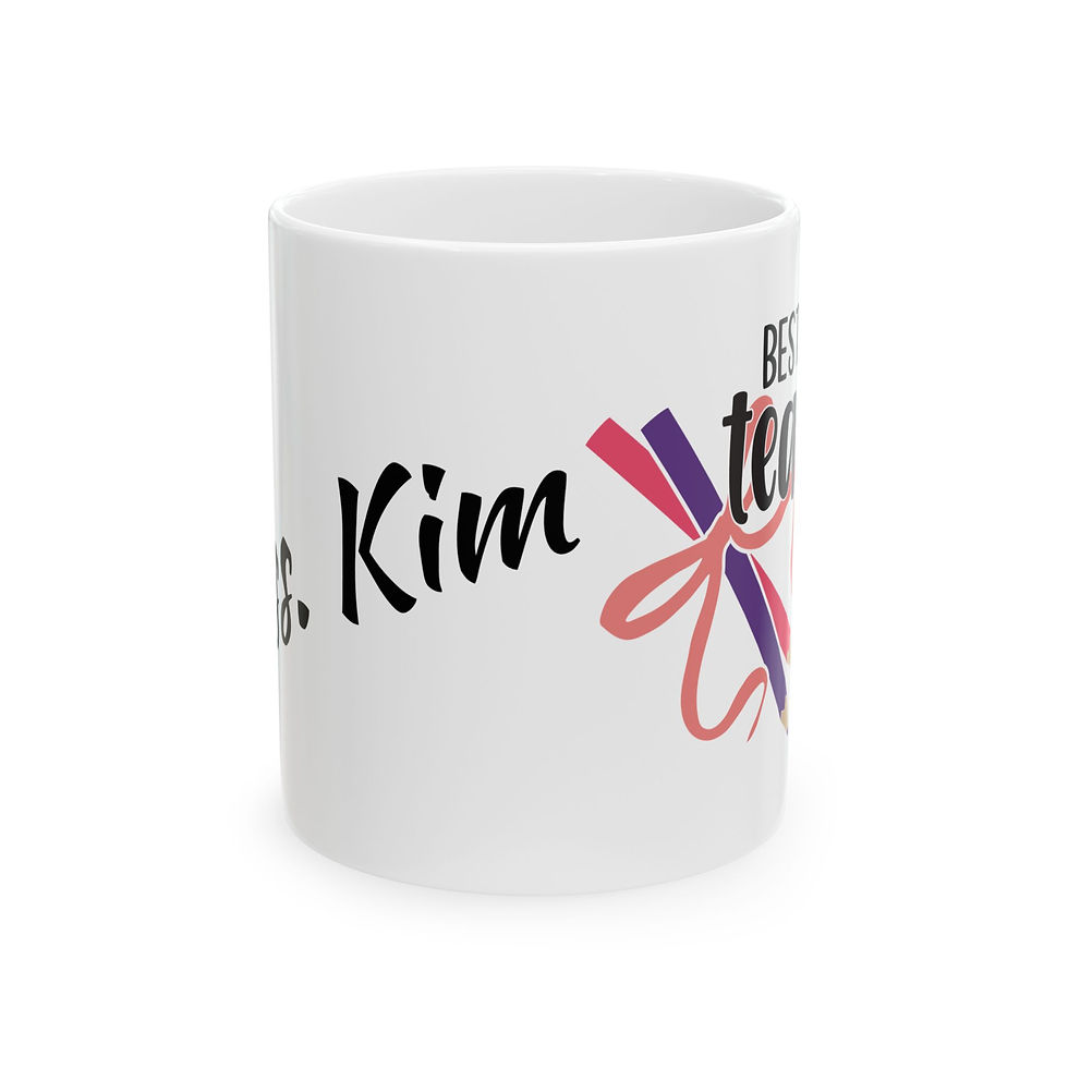 Front view of the personalized mug