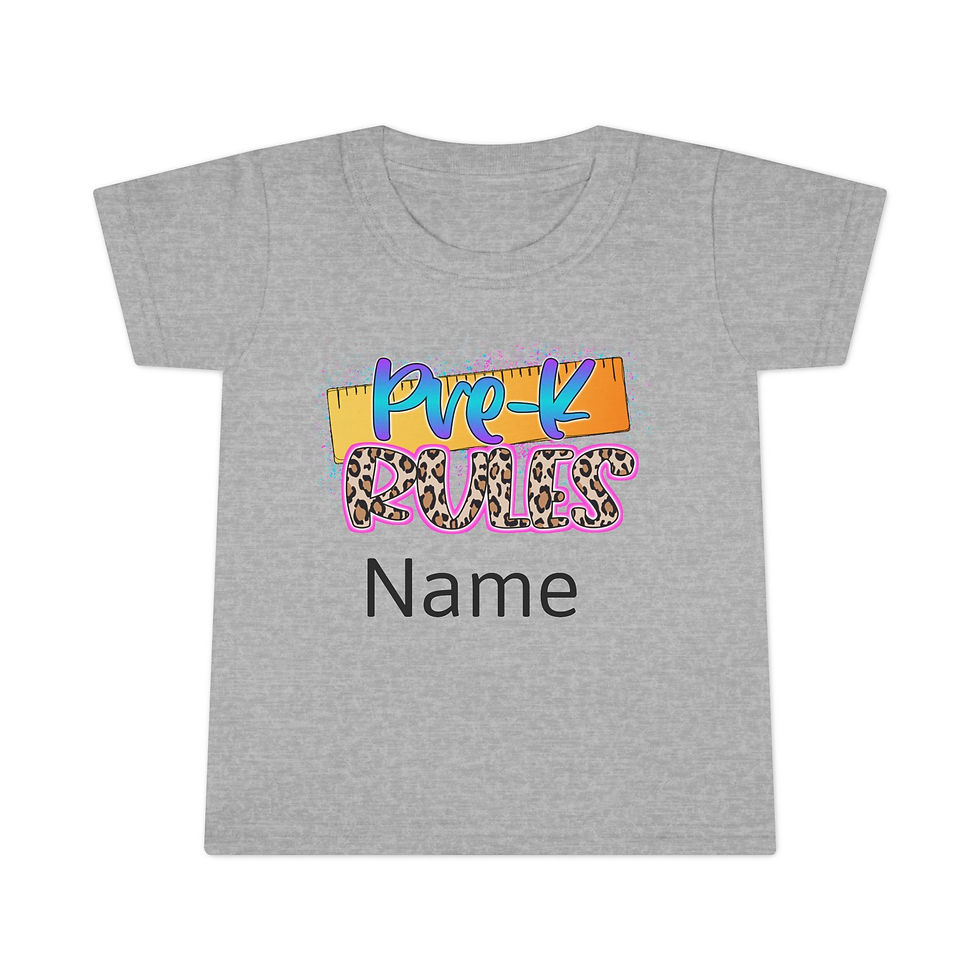 The front of the shirt allowing you to see where the personalization can be.