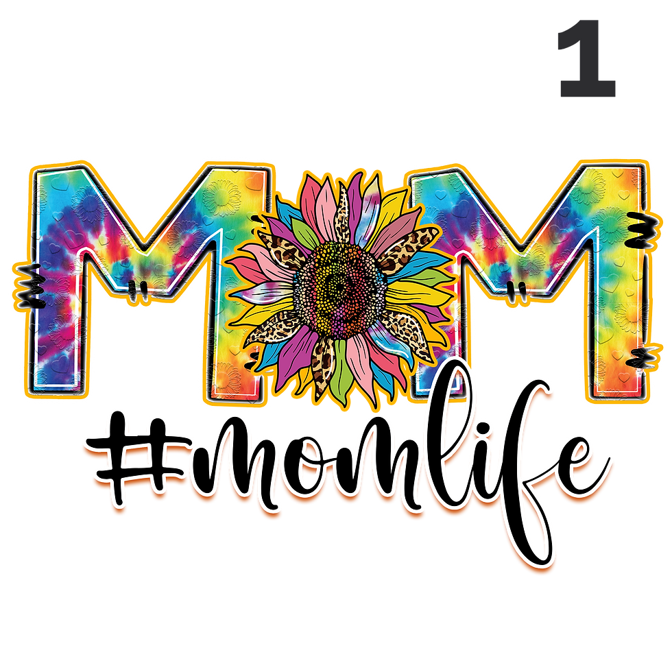 Thumbnail: Tye Dye Mom Life Dtf designs, retro colors, mothers day, birthday, 