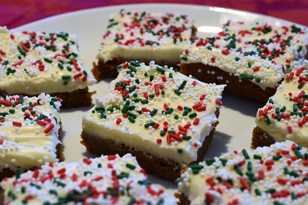 Sweet, sugary treats / slice / candy during festive season or Christmas.
