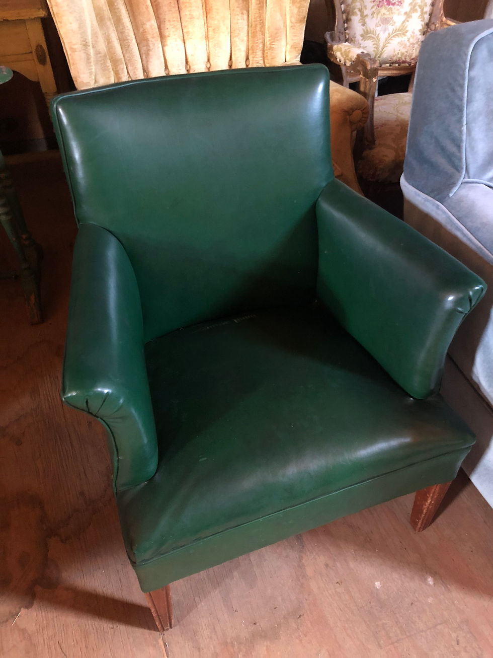 Hunter Green Leather Chair