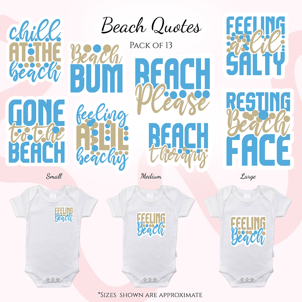 Thumbnail: Beach Quotes DTF Heat Transfers