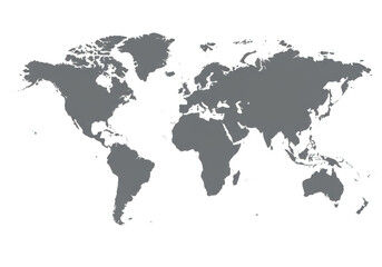 Subtle grey continents map symbolizing organized global travel planning